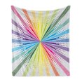thumbnail image 1 of Vintage Rainbow Soft Flannel Fleece Throw Blanket, Retro Style Burst Effect with Halftone Details Colorful Rays Pop Sixties, Cozy Plush for Indoor and Outdoor Use, 50" x 70", Multicolor, by Ambesonne, 1 of 5