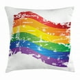 thumbnail image 1 of Vintage Rainbow Throw Pillow Cushion Cover, Grunge Style Gay Pride Flag LGBT Community Themed Antique Rainbow Stripes, Decorative Square Accent Pillow Case, 20 X 20 Inches, Multicolor, by Ambesonne, 1 of 2