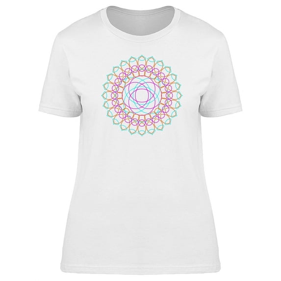 Vintage Rainbow Wave Mandala T-Shirt Women -Image by Shutterstock, Female Medium