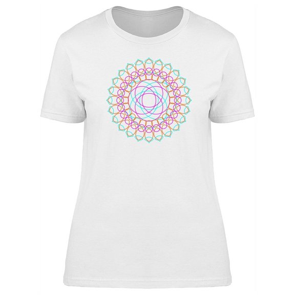 Vintage Rainbow Wave Mandala T-Shirt Women -Image by Shutterstock, Female x-Large