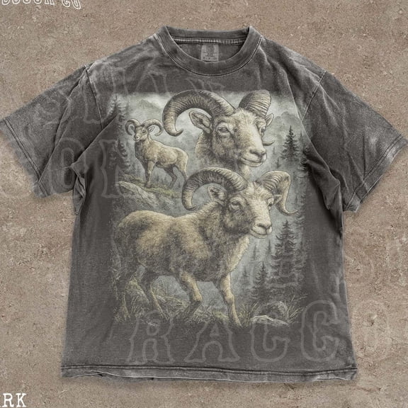 Vintage Ram Graphic Shirt Bighorn Sheep Tee Rustic Cabin Core Nature Lover Gift Outdoorsy Mountain T-Shirt For Men Women DARK HEATHER Unisex S-5XL Hot Trending Shirt, Vintage Birthday Gift