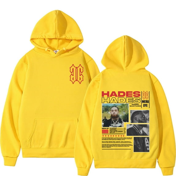 Vintage Rapper Hades Angel Santiago Tour 2025 Long Sleeve Hoodie for Men Women Oversized Streetwear Sweatshirt