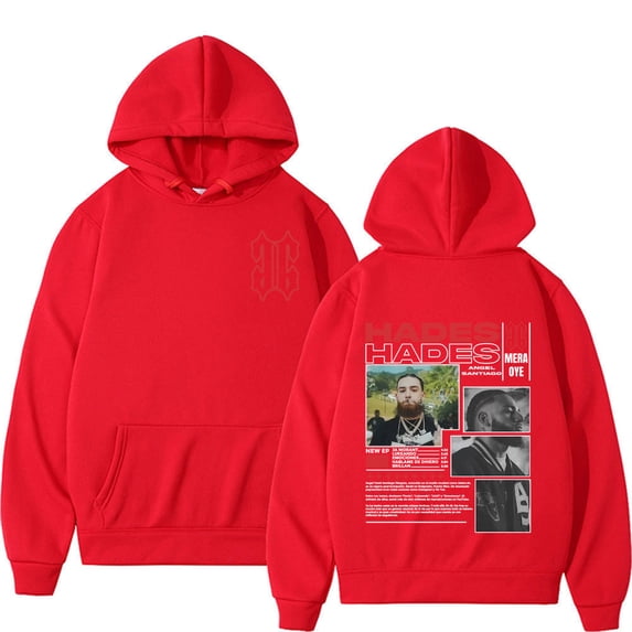 Vintage Rapper Hades Angel Santiago Tour 2025 Long Sleeve Hoodie for Men Women Oversized Streetwear Sweatshirt