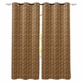 thumbnail image 1 of Vintage Rattan Blackout Curtains for Bedroom/Living Room, Thermal Insulated Kitchen Curtains, Minimalist Abstract Wicker Texture Brown Grommet Darkening Window Treatment Drapes 52"x84"x2, 1 of 8