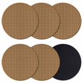 thumbnail image 1 of Vintage Rattan Coasters Set of 6, Absorbent Coasters for Drinks, Minimalist Abstract Wicker Texture Brown Coaster for Desk Coffee Table Protection, Home Decor House Warming Gifts 4", 1 of 8