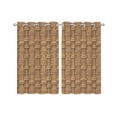 thumbnail image 1 of Vintage Rattan Sheer Curtains 39 Inch Length 2 Panels Set for Living Room/Bedroom, Minimalist Abstract Wicker Texture Brown Kitchen Curtains Grommet Semi-Sheer Curtains Window Treatments 27.5"x39"x2, 1 of 7
