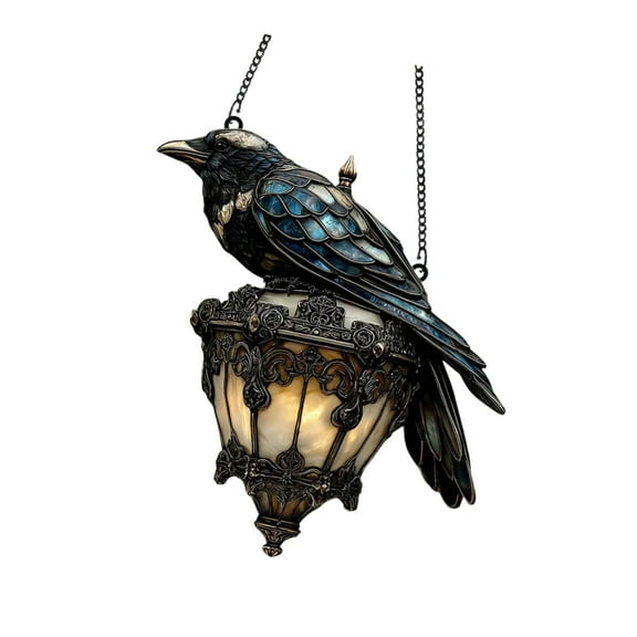 Vintage Ravens LED Night Lamp - Halloween Themed Hanging Light for Kids Room, Energy-Efficient & Enduring