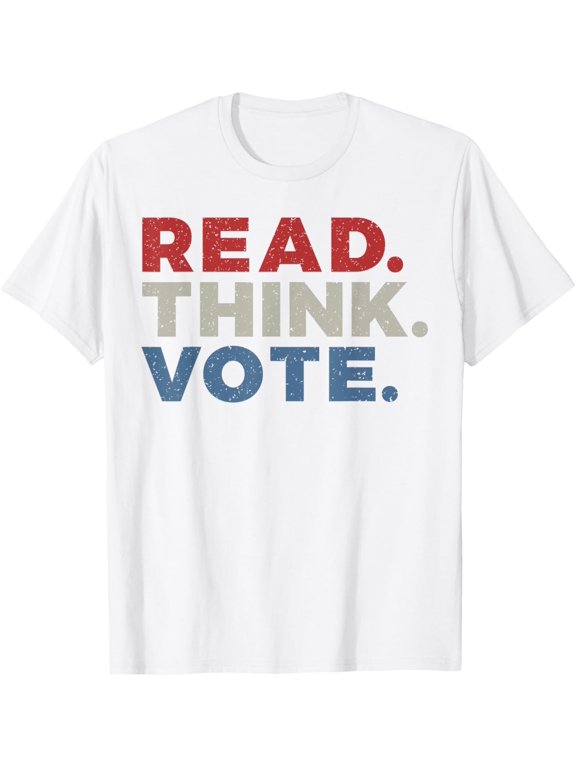 Vintage Read Think Vote 2024 Presidential Election Voting T-Shirt men and women can wear, black, white, gifts