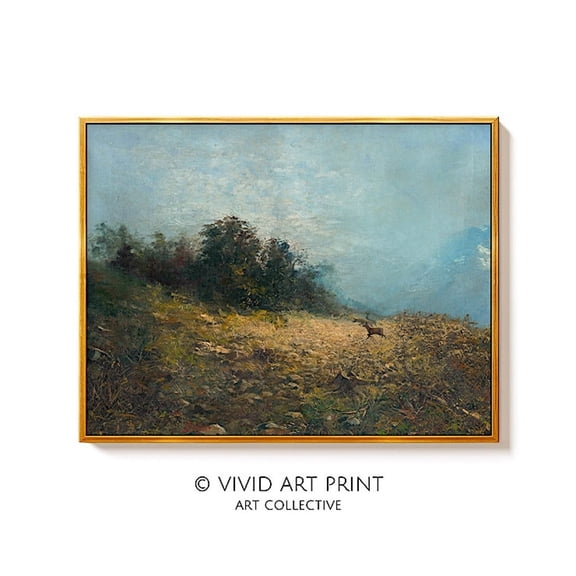 Vintage Realist Landscape Art “In A Glade” Vintage Wall Art Wall Art, Modern Wall Decor, 24x36 UNFRAMED
