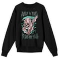 thumbnail image 1 of Vintage Reaper Flame Butterfly Distressed Men's Black Graphic Crew Neck Sweatshirt-3XL, 1 of 3