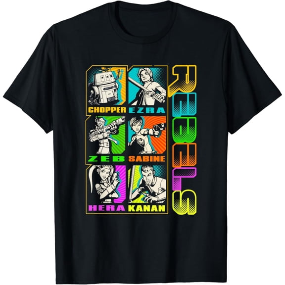 Vintage Rebels Vintage Stacked Character Panels Mashup T-Shirt S-5XL Trending Birrthday Tee Gifts Vintage Tee -Birthday Gifts