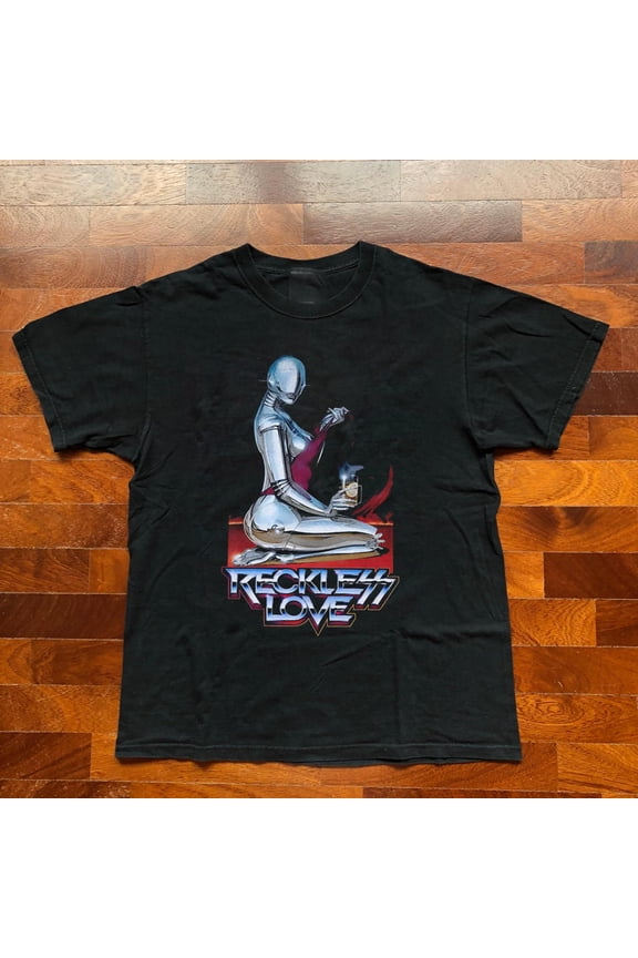 Vintage Reckless Love T-Shirt Short Sleeve Black All Size Gift Fan