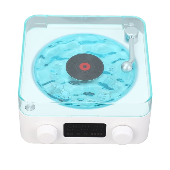 Vintage Record Player Style Wireless Bluetooth Speaker with Soothing Ocean Waves White Noise Ambient Sounds for Relaxing Office and Home Use, Sea Salt White (17.00 x 15.00 x 7.00 inches)
