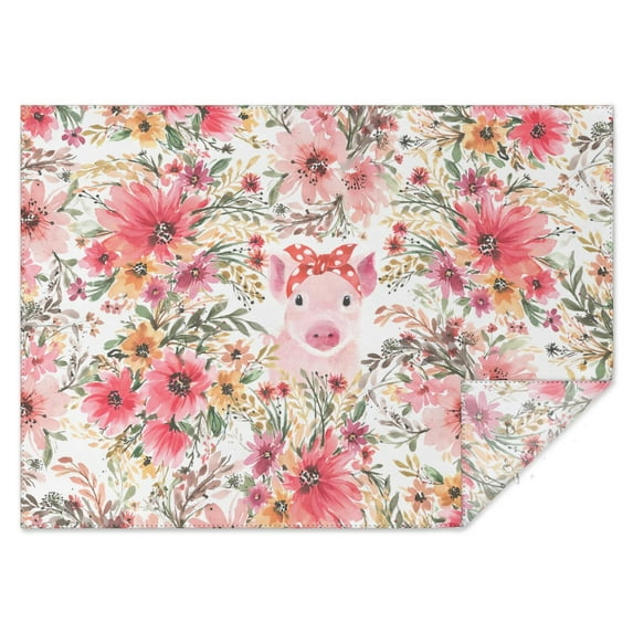 Vintage Rectangle Tablecloth 60x84 Inch, Flowers Boho Water Resistant Vinyl Washable Seasonal Table Cover for Thanksgiving Christmas Holiday Party Picnic Dinner Decor