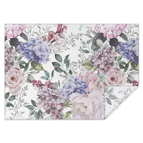 Vintage Rectangle Tablecloth 60x84 Inch, Flowers Boho Water Resistant Vinyl Washable Seasonal Table Cover for Thanksgiving Christmas Holiday Party Picnic Dinner Decor