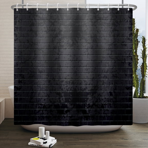 Vintage Red Brown Brick Shower Curtain Retro Brick Rocks Waterproof Shower Curtain for Bathroom Bathtub Curtain Home Decor