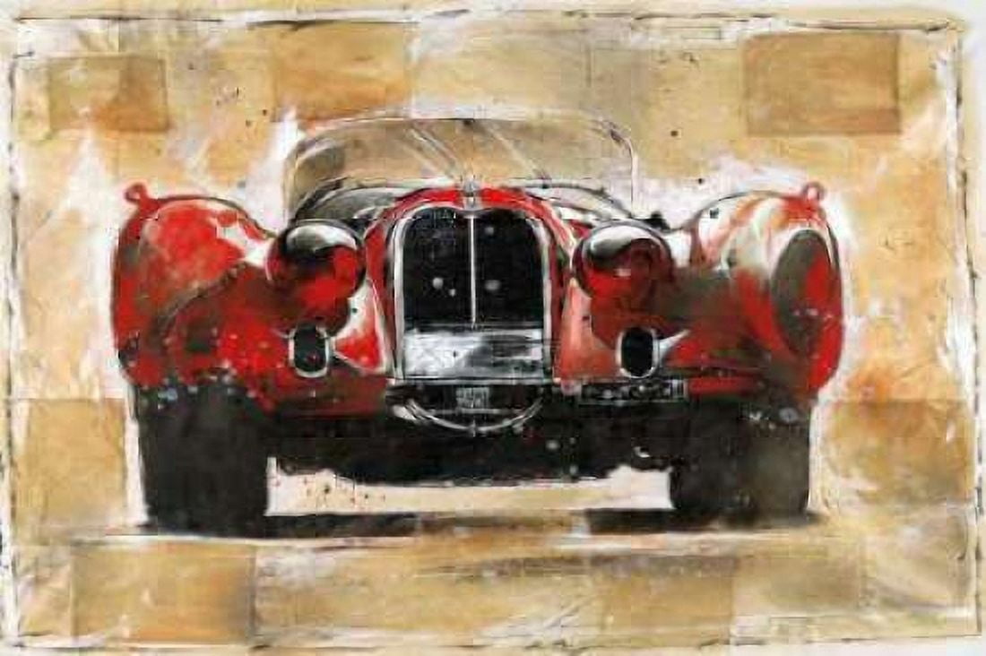 Vintage Red Canvas Art - Marta G Wiley (12 x 18)