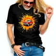 thumbnail image 1 of Vintage Red Car Graphic T-Shirt for Men - Retro Style Black Tee with Bold Design, 1 of 5
