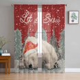 thumbnail image 1 of Vintage Red Christmas Sheer Curtains 72 Inches Long 2 Panels Set, Window Sheer Curtains for Living Room/Bedroom, Xmas Bear Tree Snowflake Light Filtering Rod Pocket Curtain 52'' x 72'' x 2, 1 of 7
