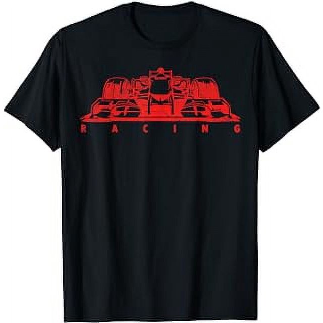 Vintage Red Formula Racing Lovers Silhouette Race Car fan TShirt