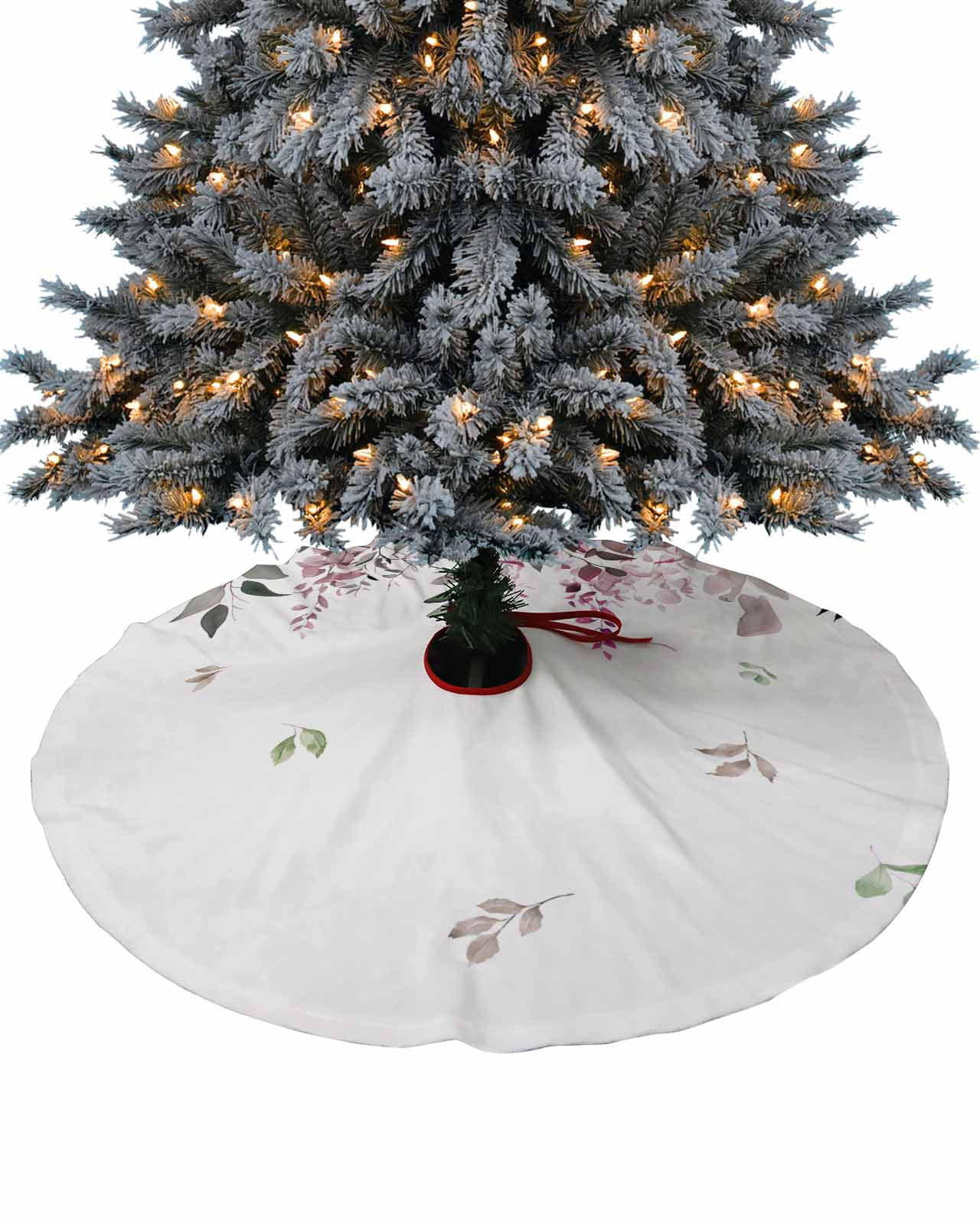 Red & Green Furry Christmas Tree Skirt - Plush 36-Inch Holiday Decor With Polka Dots