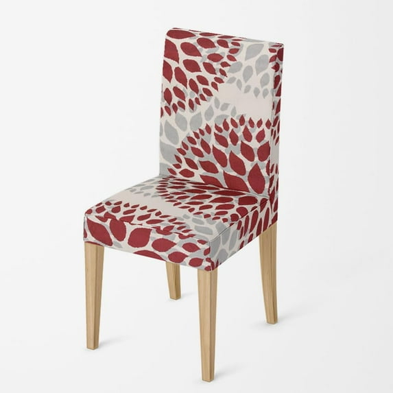 Vintage Red Grey Floral Stretch Chair Covers Slipcovers Set of 4 Printed Stretchable Dining Chair Slipcover Washable Removable for Kitchen,Hotel,Restaurant Flowers Chair Covers