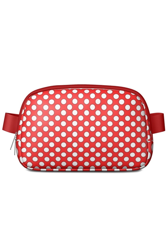 Vintage Red Polka Dot Belt Bag – Aesthetic Fanny Pack with Classic Pattern & Retro Chic Style