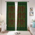 thumbnail image 1 of Vintage Red Roses Blackout Curtains for Bedroom/Living Room, Pinch Pleated Black Out Curtains, Green Abstract Art Floral Ethnic Room Darkening Window Drapes with Hooks 2 Panels, 39"x70", 1 of 8
