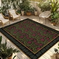 thumbnail image 1 of Vintage Red Roses Outdoor Rug for Patio/Deck/Porch, Non-Slip Large Area Rug 3 x 5 Ft, Abstract Art Floral Green Leaves Indoor Outdoor Rugs Washable Area Rugs, Reversible Camping Rug Carpet Runner, 1 of 8