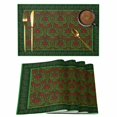 thumbnail image 1 of Vintage Red Roses Placemats Set of 12 Green Abstract Art Floral Ethnic Place Mats Indoor Wipeable Table Mats Washable Cloth Dining Table Placemats for Kitchen Holiday Party Home Decor 13x19 Inch, 1 of 9