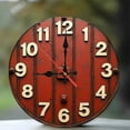 thumbnail image 1 of Vintage Red Rustic Wall Clock Farmhouse Decor 10-Inch Silent Wooden Wall Clock, Battery Operated (AA Batteries Not Included), Artistic Home Decor, 1 of 7