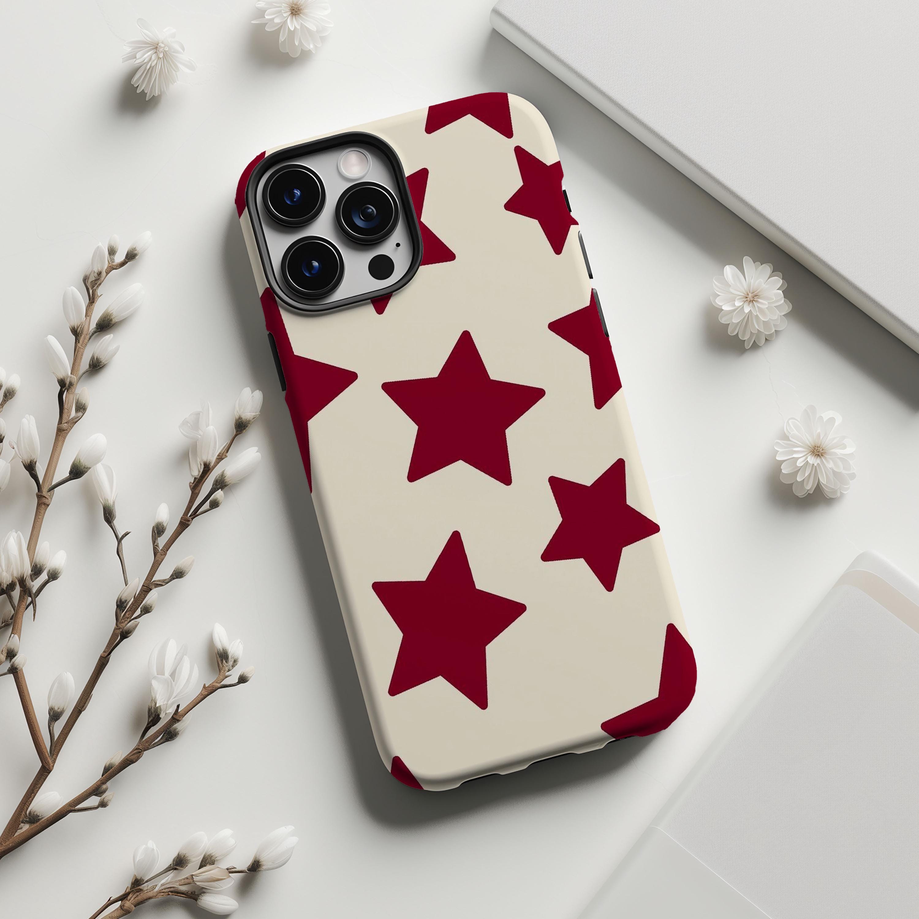 Star Pattern Phone Vintage Red Star Pattern Phone Case Retro Y2K Aesthetic Gift 17 through ...