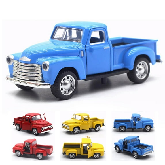 Vintage Red Truck Christmas Decor ,Farmhouse Metal Trucks Planter, Decorative Americana Tabletop Storage ,Patriotic Table Centerpiece Decorations