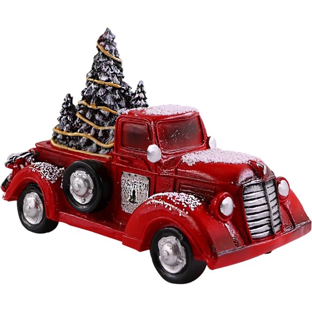 Vintage Red Truck Christmas Decor Farmhouse Red Pickup Truck with