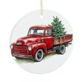 thumbnail image 1 of Vintage Red Truck with Christmas Tree Ceramic Christmas Ornament Merry Christmas Red Truck Car with Xmas Tree Funny Christmas Ornaments 2025 Christmas Decorations Ceramic Ornaments, 1 of 8