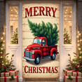 thumbnail image 1 of Vintage Red Truck Christmas Tree Merry Christmas Banner for Holiday Party Home Decoration Winter Festival, 1 of 9