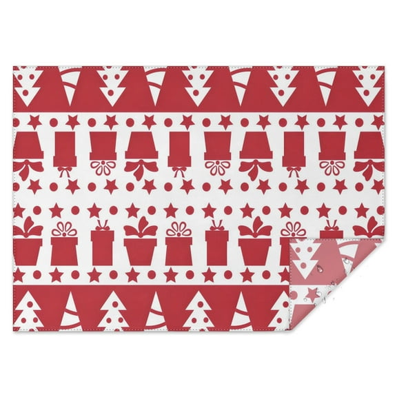 Vintage Red and White Rectangle Tablecloth 60x84 Inch, Flowers Boho Water Resistant Vinyl Washable Seasonal Table Cover for Christmas Holiday Party Picnic Dinner Decor