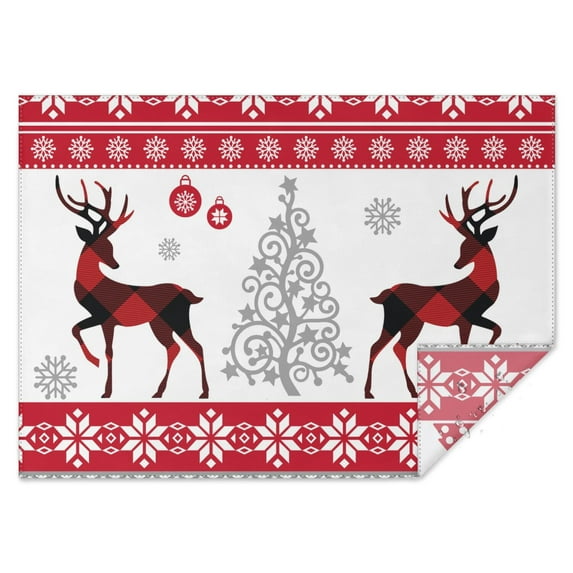 Vintage Red and White Rectangle Tablecloth 60x84 Inch, Flowers Boho Water Resistant Vinyl Washable Seasonal Table Cover for Christmas Holiday Party Picnic Dinner Decor