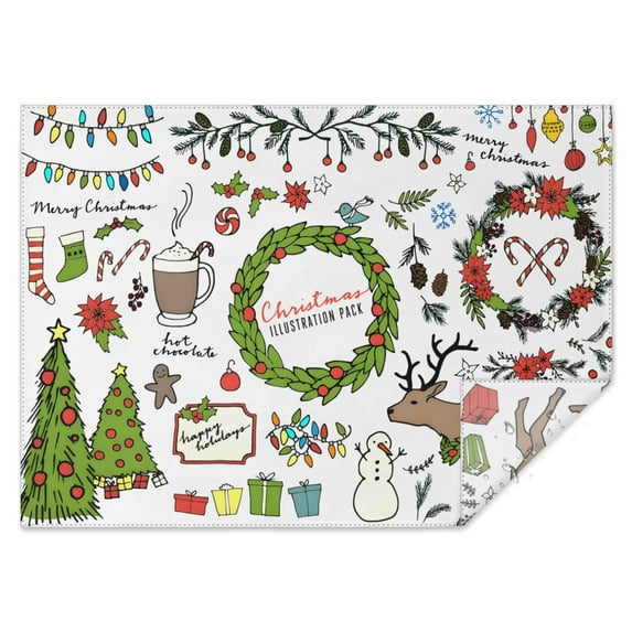 Vintage Red and White Rectangle Tablecloth 60x84 Inch, Flowers Boho Water Resistant Vinyl Washable Seasonal Table Cover for Christmas Holiday Party Picnic Dinner Decor