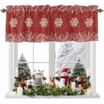 thumbnail image 1 of Vintage Red Winter Snowflakes Valances for Windows, 54 x 18in, Plant Pine Branch Minimalist Rod Pocket Kitchen Valance Curtain Light Filtering Window Treatments for Living Room Bedroom, 1 Panel, 1 of 7