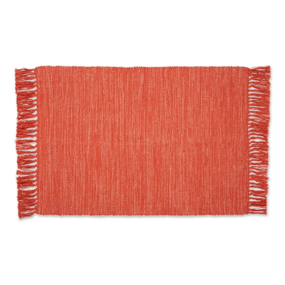Contemporary Home Living 2' x 3' Red Decorative Rectangular 2-Tone Ribbed Rug