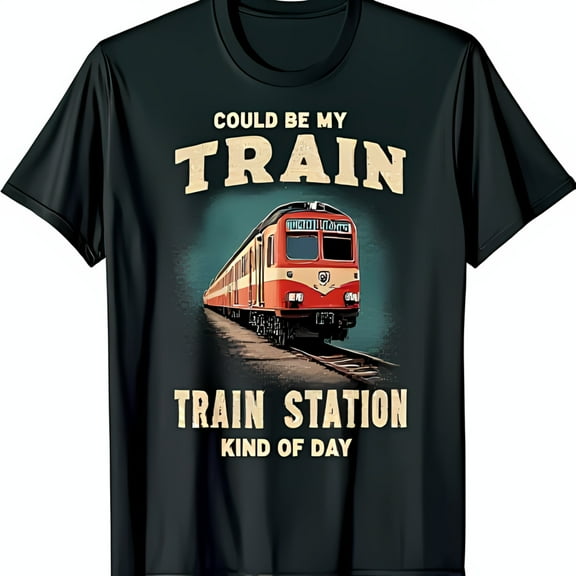 Vintage Red and White Graphic T-Shirt 'Could Be My Station Day' Design