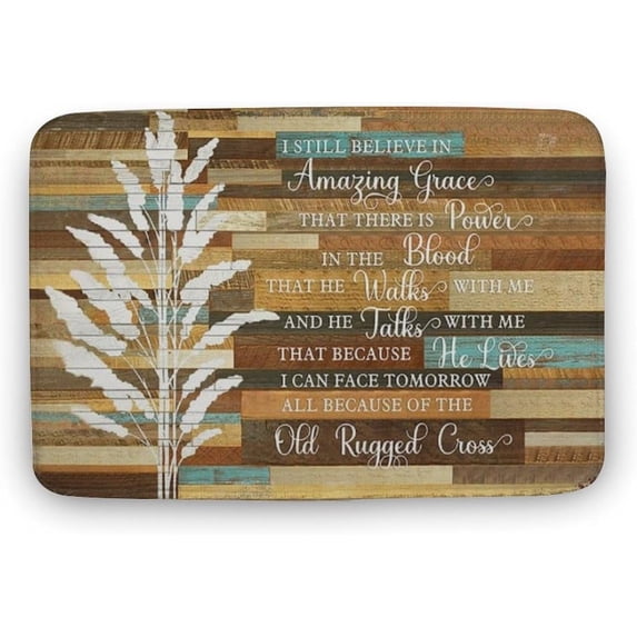Vintage Reed I Still Believe in Amazing Grace Rustic Doormat Front Entrance Vintage Entryway Door Mat Home Decor Bedroom Welcome Mat Non-Slip Home Decor Gift for Women Men 24 * 16 Inch