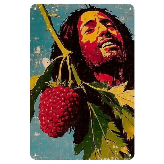 Vintage Reggae Vibe Iron Sign - Wall Hanging Rasta Decorative Plaque for Bar, 8x12 Inch, Waterproof and Weather-Resistant Metal Art