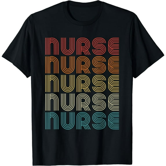 Vintage Registered Nurse Retro T-Shirt Black X-Large