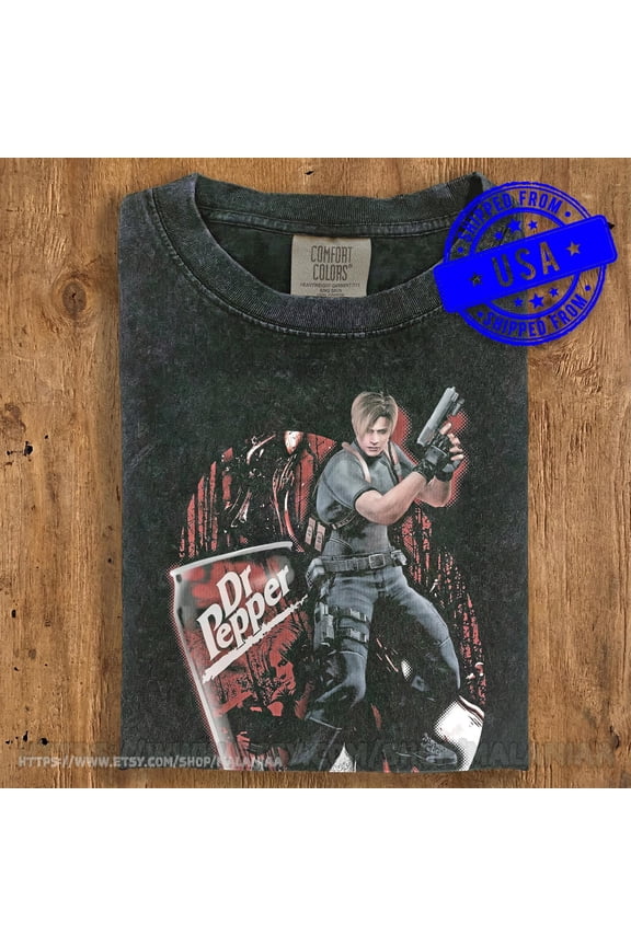 Vintage Resident Evil Inspired Graphic Tee - Dr Pepper Meme Design - Comfort Colors Retro Gamer Gift