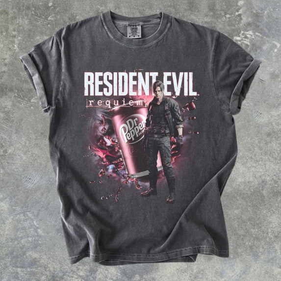 Vintage Resident Evil Requiem T-Shirt, Dr. Pepper Collaboration Tee Horror Game 2026