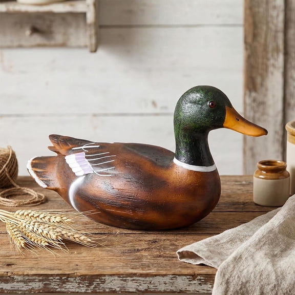 Vintage Resin Duck Decor, Duck Home Decor Statue, Mallard Duck Decor for Shelf Countryside Indoor Living Room Farmhouse
