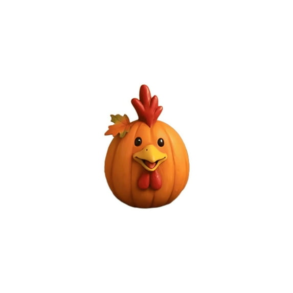 Vintage Resin Farm Animal Pumpkin Statue - Cute Decorations for Porch, Garden & Yard, Perfect Indoor Tabletop Ornament to Add Rustic Farm Atmosphere to Holiday & Daily Displays, E