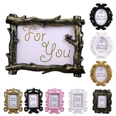 Vintage Resin Picture Frame Antique Photo Frame Vintage Collage Frame Mini Oval Rectangle Frames Wall Hanging Frames for DIY Jewelry Display Home Decor